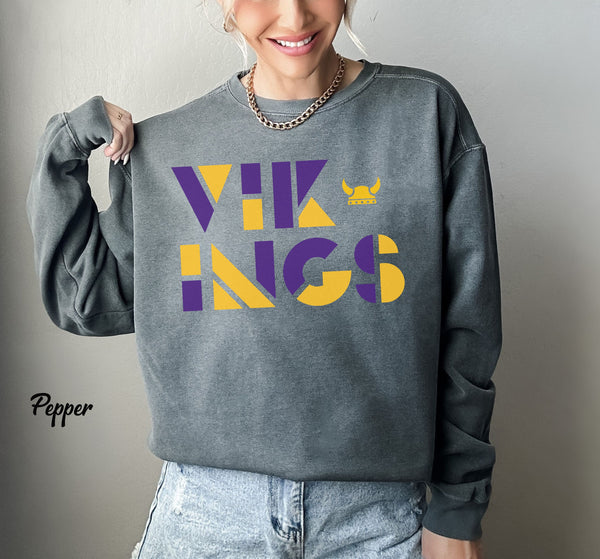 Minnesota Vikings Game Day Sweatshirt, Cute Vikings Top, NFL Football Clothing, Vikings Crewneck, Minnestoa Vikings Tee, Skol Vikings Shirt